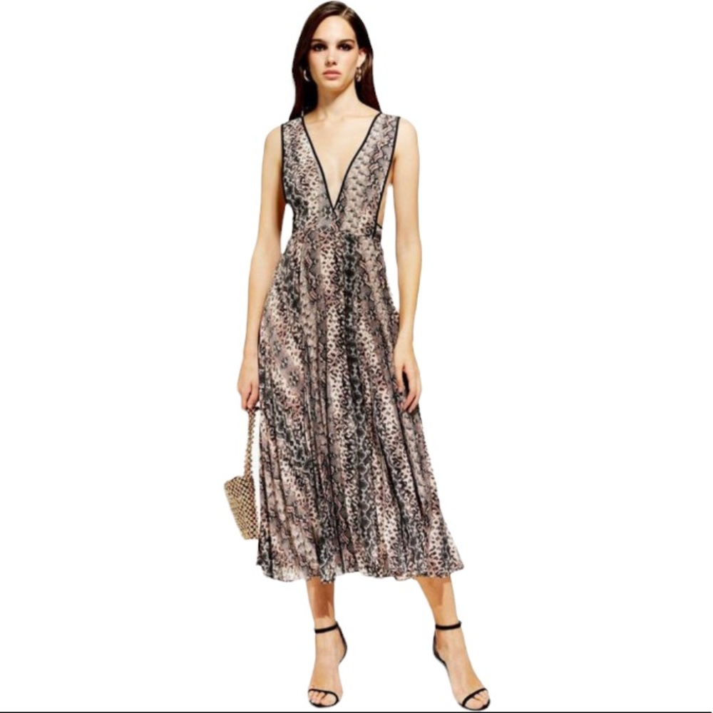 Topshop Leopard Print Midi Dress